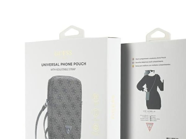 Deklas Guess PU 4G Triangle Logo plånbok mobilväska dragkedja brun
