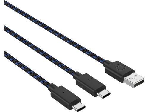 Venom VS5002, Kabel, PlayStation 5, Sort, Blå, 3 m, 50 mm, 40 mm