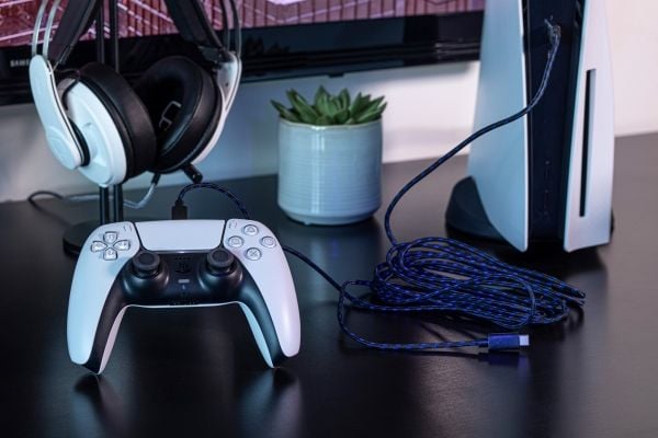 Venom VS5002, Kabel, PlayStation 5, Sort, Blå, 3 m, 50 mm, 40 mm