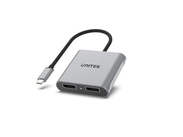 Unitek - Videokort - USB-C (hane) till DisplayPort (hona) - Thunderbolt 3 / Thunderbolt 4 / DisplayPort 1.4 - 15 cm - 8K60 Hz (7680 x 4320) stöd, d...