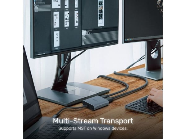 Unitek - Videokort - USB-C (hane) till DisplayPort (hona) - Thunderbolt 3 / Thunderbolt 4 / DisplayPort 1.4 - 15 cm - 8K60 Hz (7680 x 4320) stöd, d...