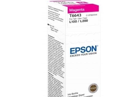 Epson T6643, Alkuperäinen, Magenta, Epson L100/L110/L200/L300/L355/L550, Indonesia, 1 kpl, 62 mm