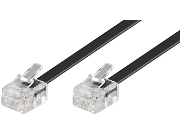 Goobay 3m RJ-11 kabel, 3 m, RJ-11, RJ-11, RJ-11, Sort, Hanstik, Hanstik