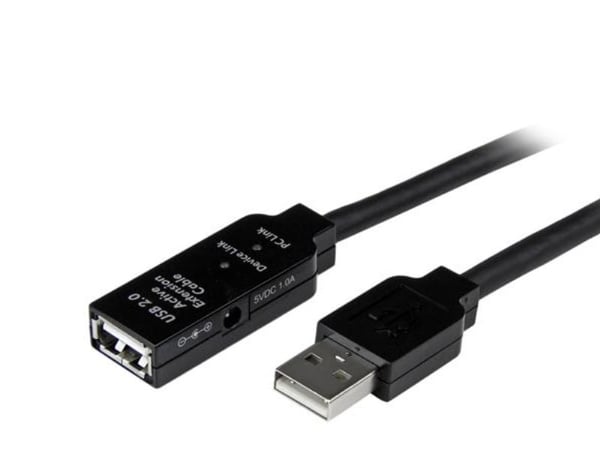 StarTech 35m USB 2.0 Active Extension Cable - M/F - USB extension cable - USB (M) to USB (F) - USB 2.0 - 115 ft - active - black - USB2AAEXT35M - U...
