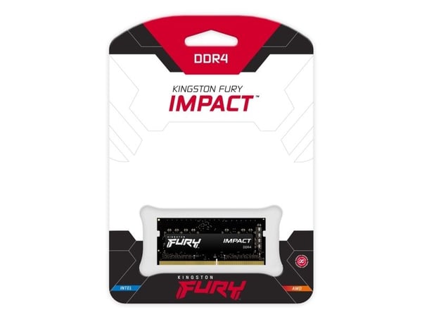 Kingston FURY Impact - DDR4 - modul - 16 GB - SO DIMM 260-pin - 3200 MHz / PC4-25600 - CL20 - 1.2 V - ikke-bufret - ikke-ECC - svart