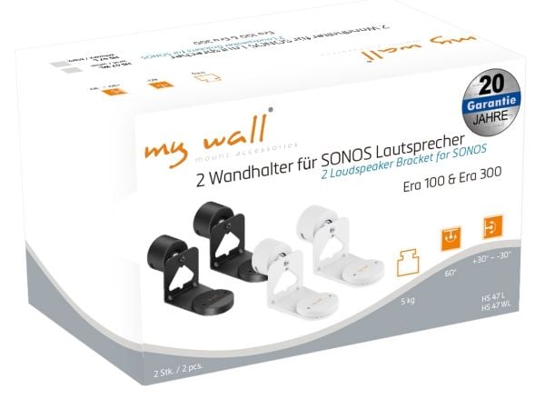 myWall HS 47 W, Vägg, 5 kg, Vit, Vägg, 60°, 30°