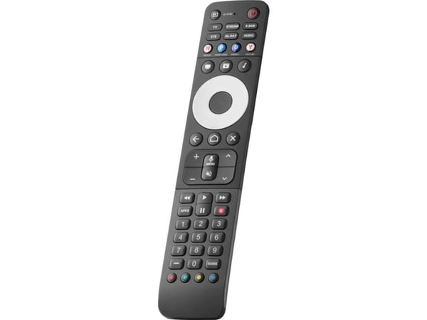 One For All URC 7966, DVD/Blu-ray, Pelikonsoli, Kaiutin, Soundbar-kaiutin, TV, TV-sovitin, IR/Bluetooth, Painikkeet, Musta, Harmaa
