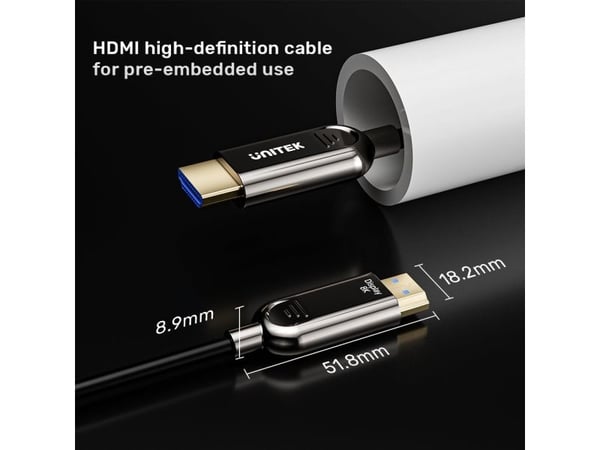 Unitek Kabel HDMI 2.1 Optisk Kabel AOC 8K 120Hz 80m