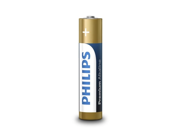 Philips Premium Alkaline batteri LR03M4B/10, Engångsbatteri, AAA, Alkalisk, 1,5 V, 4 styck, Cd (kadmium), Hg (kvicksilver), Pb (bly)