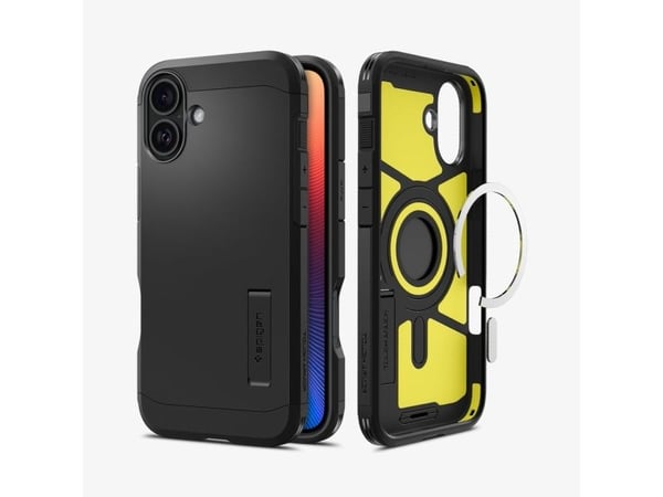 Spigen Tough Armor AI (MagFit), Suojus, Apple, iPhone 16, 15,5 cm (6.1"), Musta