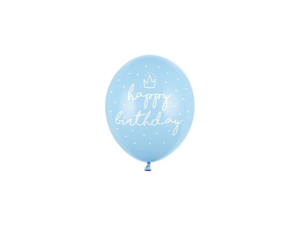 PartyDeco SB14P-244-011-6, Toy balloon, Latex, Blå, Bursdag, Oval, 30 cm