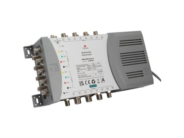 Triax TMS/CKR 9x16 S, 5 innganger, 16 utganger, 5 - 862 MHz, 950 - 2200 MHz, 10 dB, 10 dB