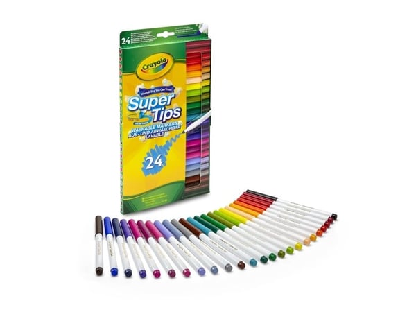 Crayola Supertips tvättbara märkpennor 24 st
