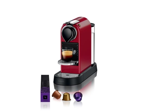 Krups Nespresso CitiZ XN741510 - Kaffemaskin - 19 bar - Kirsebærrød