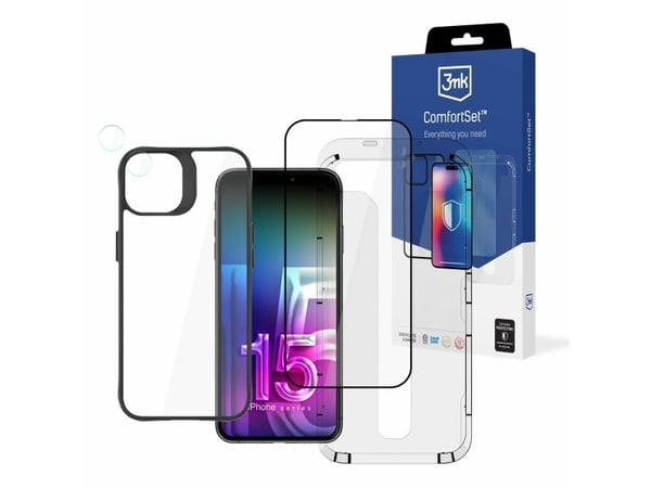 3MK 3MK Comfort Set 4in1 iPhone 15 6.1" 4in1 beskyttelsestilbehør