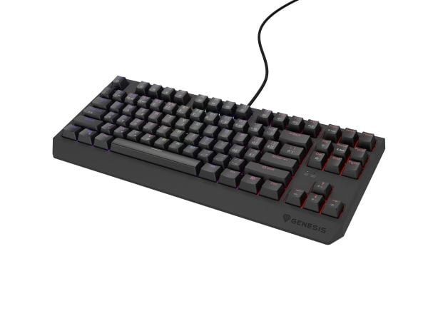 GENESIS Thor 230 TKL CZ SV Outemu Red, Koblet med ledninger (ikke trådløs), USB, Mekanisk nøkkelbryter, QWERTY, RGB LED, Svart