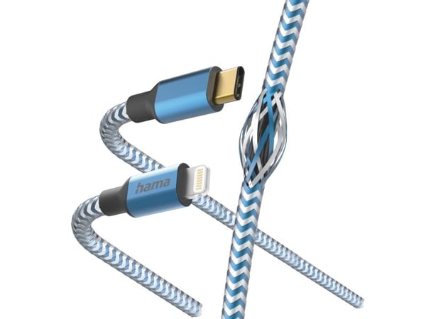 Hama Reflex, 1,5 m, Lightning, USB C, Handstik, Handstik, Blå
