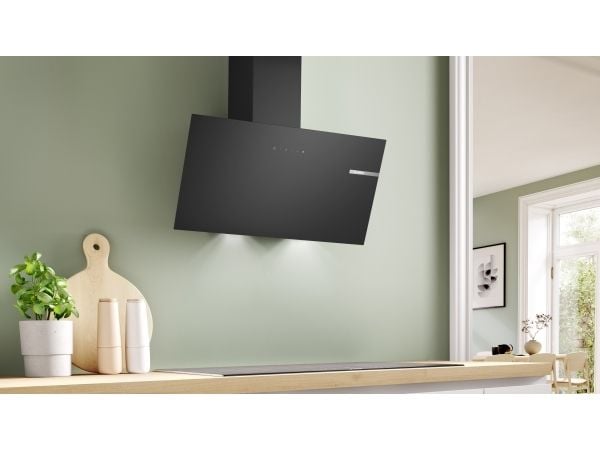 Bosch Serie | 2 DWK85DK60 - Panser - skorsteinvinklet - bredde: 79 cm - dybde: 32.5 cm - ekstraksjon og resirkulasjon (-) - svart