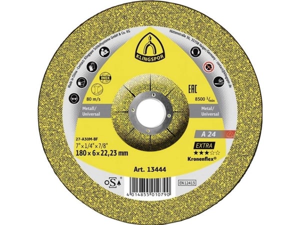Klingspor 13444 A 24 Extra kuurauslevy offset 180 mm 22,23 mm 10 kpl