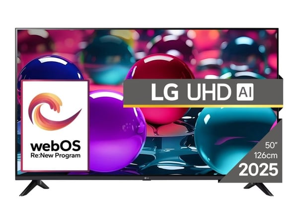 LG 50UA75003LA - 50" Diagonal klass UA75 Series LED-bakgrundsbelyst LCD-TV - UHD AI - Smart TV - webOS - 4K UHD (2160p) 3840 x 2160 - HDR - Direct LED