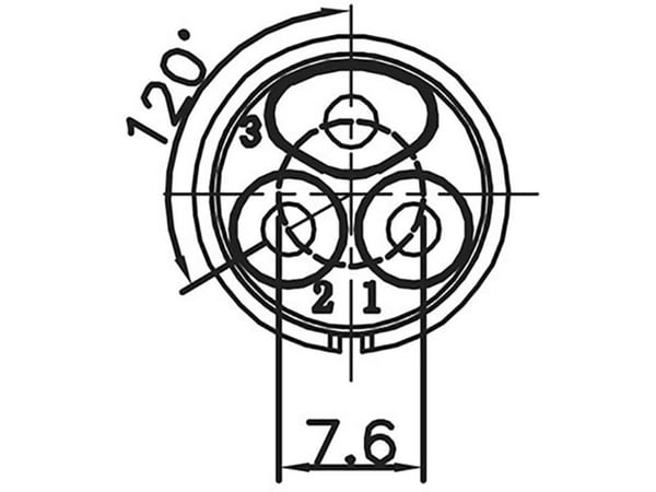 Lutronic 2650 03 T12CB T rundstiftkontakt rett 1 stk