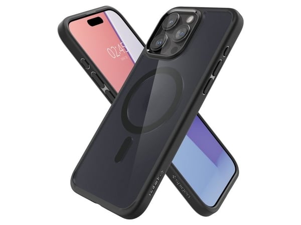 Spigen Ultra Hybrid MagFit - Baksidedeksel for mobiltelefon - MagSafe-samsvar - polykarbonat, termoplast-polyuretan (TPU) - frostsvart - for Apple ...