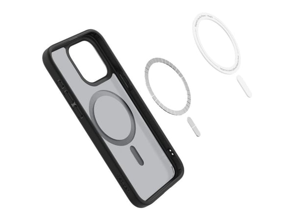 Spigen Ultra Hybrid MagFit - Baksidedeksel for mobiltelefon - MagSafe-samsvar - polykarbonat, termoplast-polyuretan (TPU) - frostsvart - for Apple ...