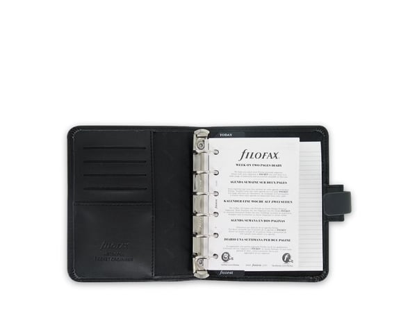 Filofax Metropol Pocket, Konstläder, Svart, 130 mm, 145 mm
