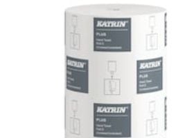 Handduksrullar Katrin 475218 Plus S, 1-lagers, 110 m, vit, paket med 12 st