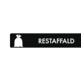 Piktogram restaffald, 3 x 16 cm, sort