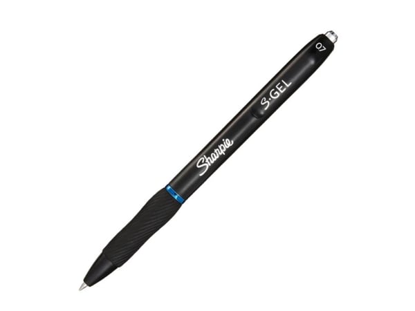 Sharpie S-Gel, Indragbar gelpenna, Blå, Svart, Medium, 0,7 mm, Låda