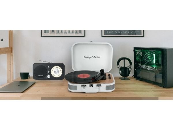 Muse MT-201 WW, Automaattinen, Valkoinen, 45,75,33 RPM, Rotaatio, 3,5 mm, 10 W