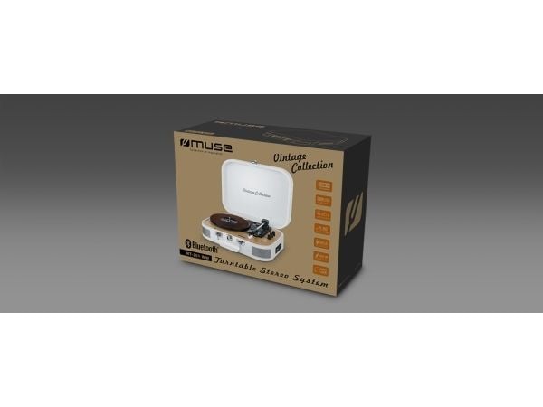 Muse MT-201 WW, Automaattinen, Valkoinen, 45,75,33 RPM, Rotaatio, 3,5 mm, 10 W