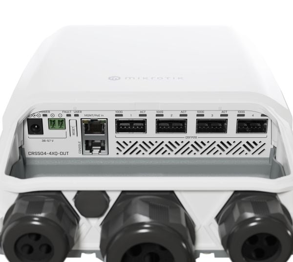 MikroTik CRS504-4XQ-OUT - Switch - 4 x 100 Gigabit QSFP28 - veggmonterbar, overflatemonterbar