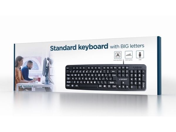 Gembird KB-US-103 - Tangentbord - USB - QWERTY - amerikansk - svart - färglåda