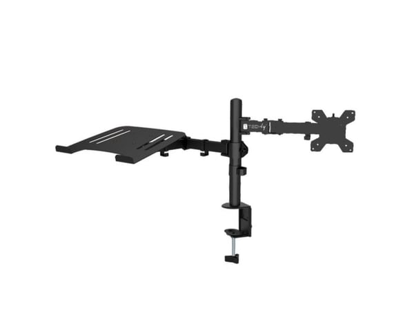 TECHly - Monteringssats (bildskärmsarm, hylla för bärbar dator) - för LCD-display - stål - svart - skärmstorlek: 13"-32" - disk-monteringsbar