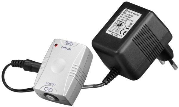 Wentronic Goobay Koaxial-Opto-Wandler - konvertiert ein digitales Cinch Signal in digital optisches Toslink Signal (11918)