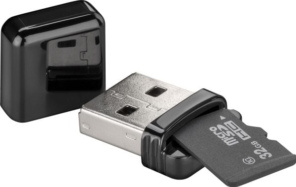 Goobay 38656, MicroSD (TransFlash), Svart, 480 Mbit/s, USB, 1 stykker, Polybag