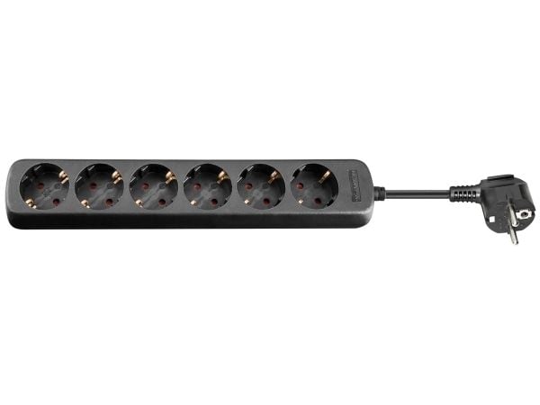 goobay - Effektband - AC 230 V - 3680 Watt - ingång: power CEE 7/7 - utgångskontakter: 6 (CEE 7/4) - 5 m sladd - svart