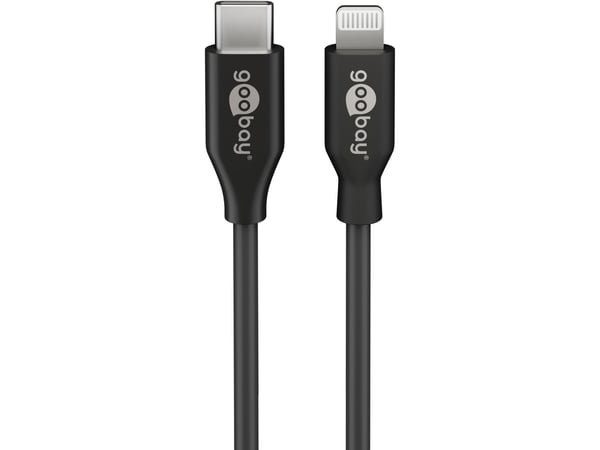 Goobay 39445, 1 m, Lightning, USB C, Hankontakt, Hankontakt, Svart