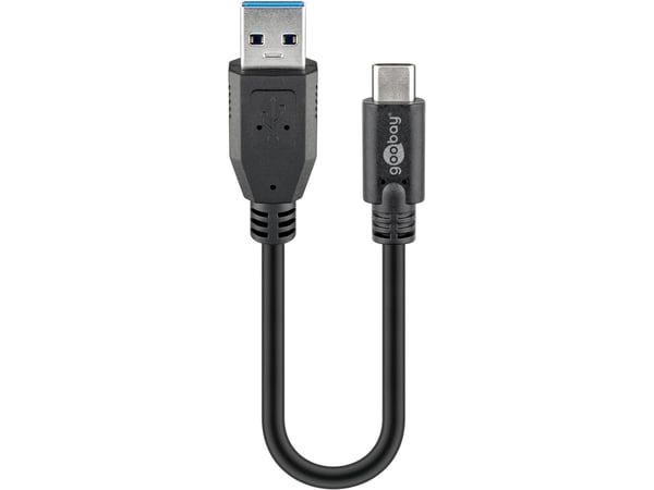 goobay - USB-kabel - USB typ A (hane) till USB-C (hane) - USB 3.1 Gen 2 - 15 cm