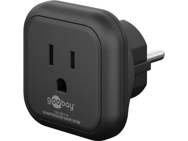 PremiumCord Goobay Travel Adapter USA/Japani laitteisiin ja latureihin, joissa on eurooppalainen pistoke