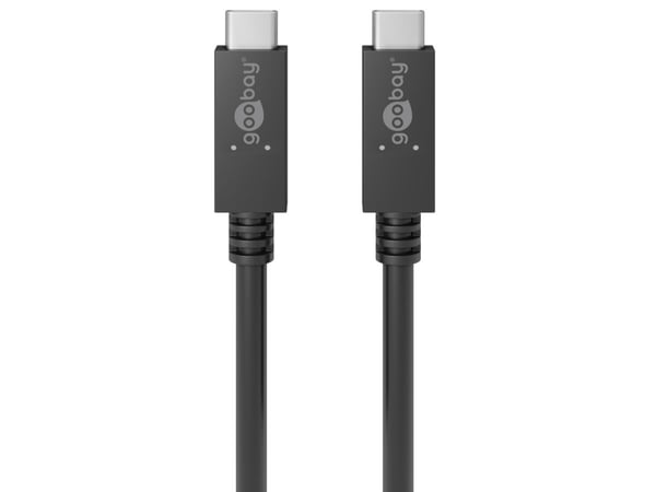 Goobay 49254, 1 m, USB C, USB C, USB 3.2 Gen 2 (3.1 Gen 2), 20 Gbit/sek, Sort