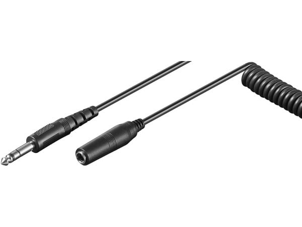 Goobay 50016, 6.35mm, Hankjønn, 6.35mm, Hunkjønn, 5 m, Sort