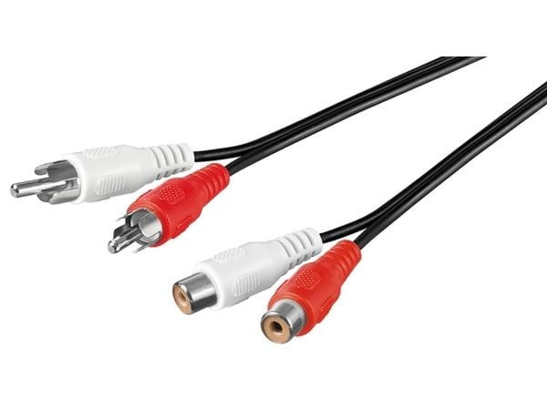 Goobay 50025, 2 x RCA, Hankjønn, 2 x RCA, Hunkjønn, 1,5 m, Sort