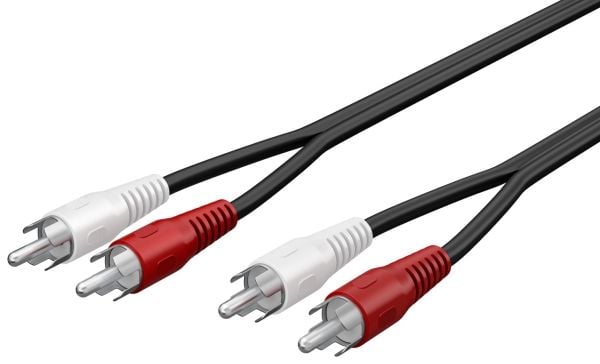 Goobay 50031, 2 x RCA, Manlig kontakt, 2 x RCA, Manlig kontakt, 10 m, Svart