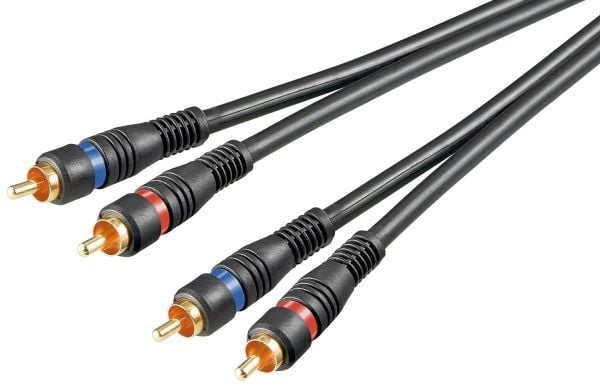Goobay AVK 132-500 5,0 m, 2 x RCA, hankontakt, 2 x RCA, hankontakt, 5 m, svart