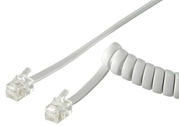Goobay 50246, 2 m, RJ10, RJ10, Vit, Hanstik