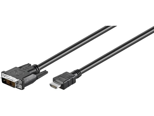Goobay MMK 630-200 2.0m (HDMI-DVI), 2 m, HDMI, DVI-D, musta, uros/naaras)