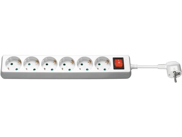 goobay NK 600S-150 CS - Grenuttag - AC 250 V - 3500 Watt - ingång: ström - utgångskontakter: 6 - 1.5 m sladd - vit